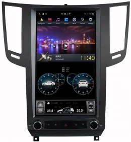 Магнитола для Infiniti FX 2008-2013, QX70 2013-2018 - Kuberg ZF-1828-GE монитор 13.6" в стиле "Тесла" на Android 13, Быстрая, CarPlay, 4G SIM-слот [8/128 ГБ] 