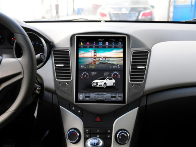 Магнитола для Chevrolet Cruze 2009-2012 - КарМедиа ZF-1019-Q6 "Тесла-Стиль" Андроид 13, 8ГБ+128ГБ, СИМ-слот