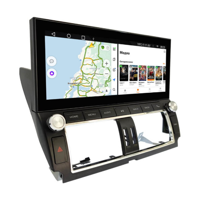 Магнитола для Toyota Land Cruiser Prado 150 2014-2017 - КарМедиа ZH-T1203 монитор 12.3" на Android 12, 8Гб+128Гб, CarPlay, 4Джи СИМ-слот