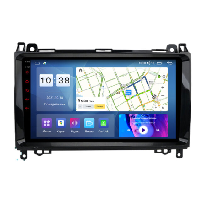 Магнитола для Mercedes B200 / Vito / Viano / B класс / Sprinter / Crafter B200 Parafar глянцевая на Андроид 10.0 PF068T1LUX1Lite