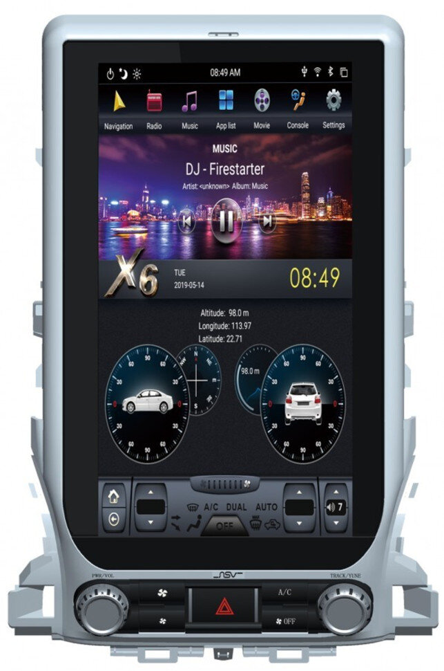 Магнитола для Toyota Land Cruiser 200 2016-2021 отдельный экран климата - КарМедиа ZF-1807L-DSP "Тесла-Стиль" на Андроид 9, 6-ТУРБО ядер, 4ГБ-32ГБ